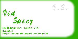 vid spicz business card